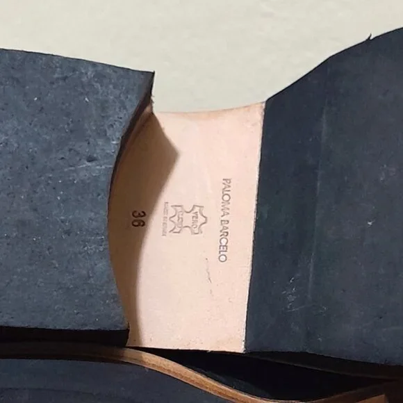 Paloma Barceló Black Leather Platform Ankle Boots - Picture 7 of 10